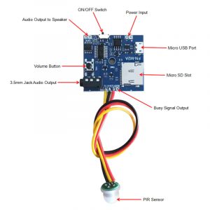 MP3 Player with Motion Sensor and 3 Watt Audio - 5V Busy Pin